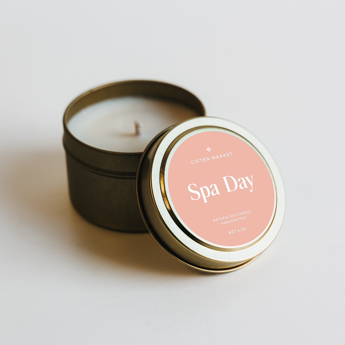 Spa Day Soy Candle - 4oz Gold Travel Tin - Candles Wholesale