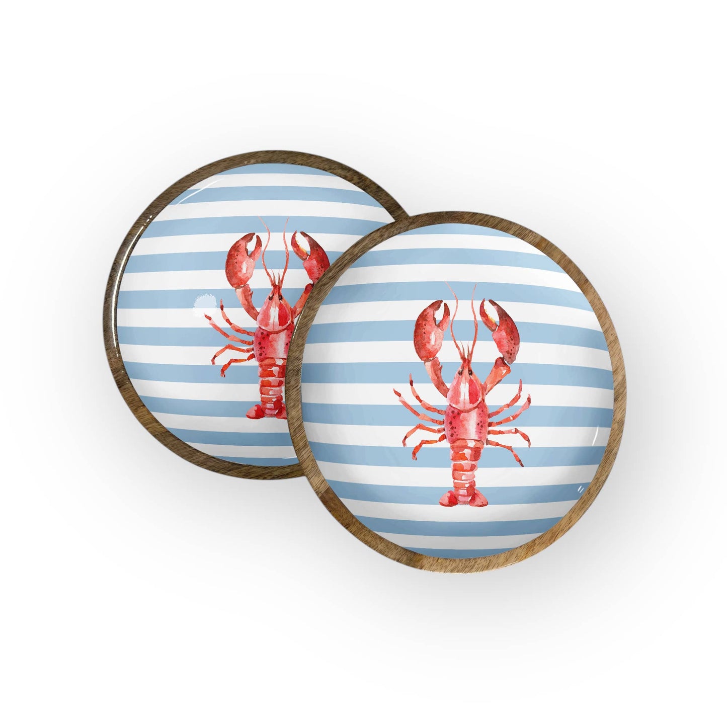 Lobster Stripe Round Trays(10" in Pack of 2)7-63-B