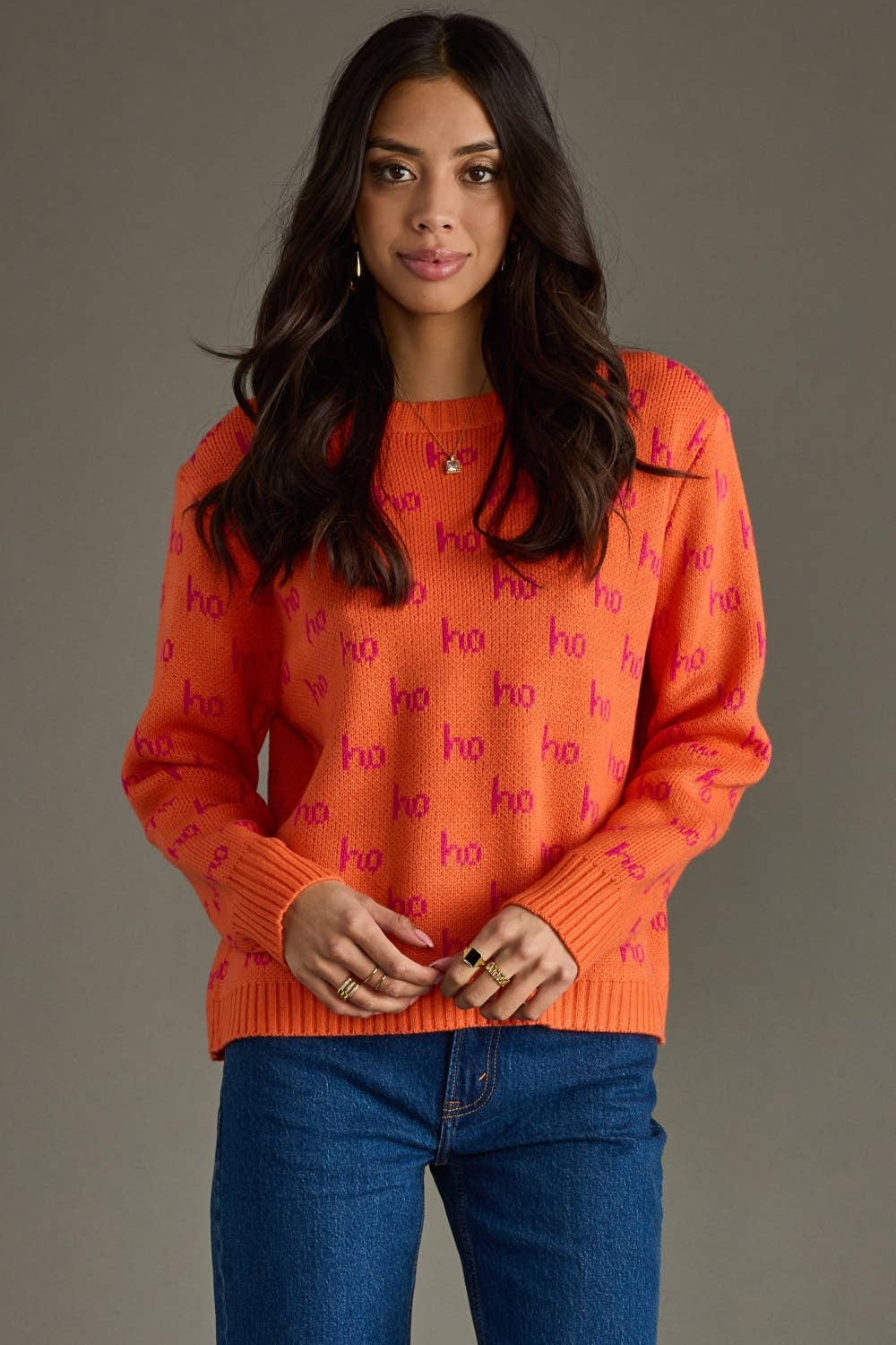 Orange Ho Ho Ho Sweater