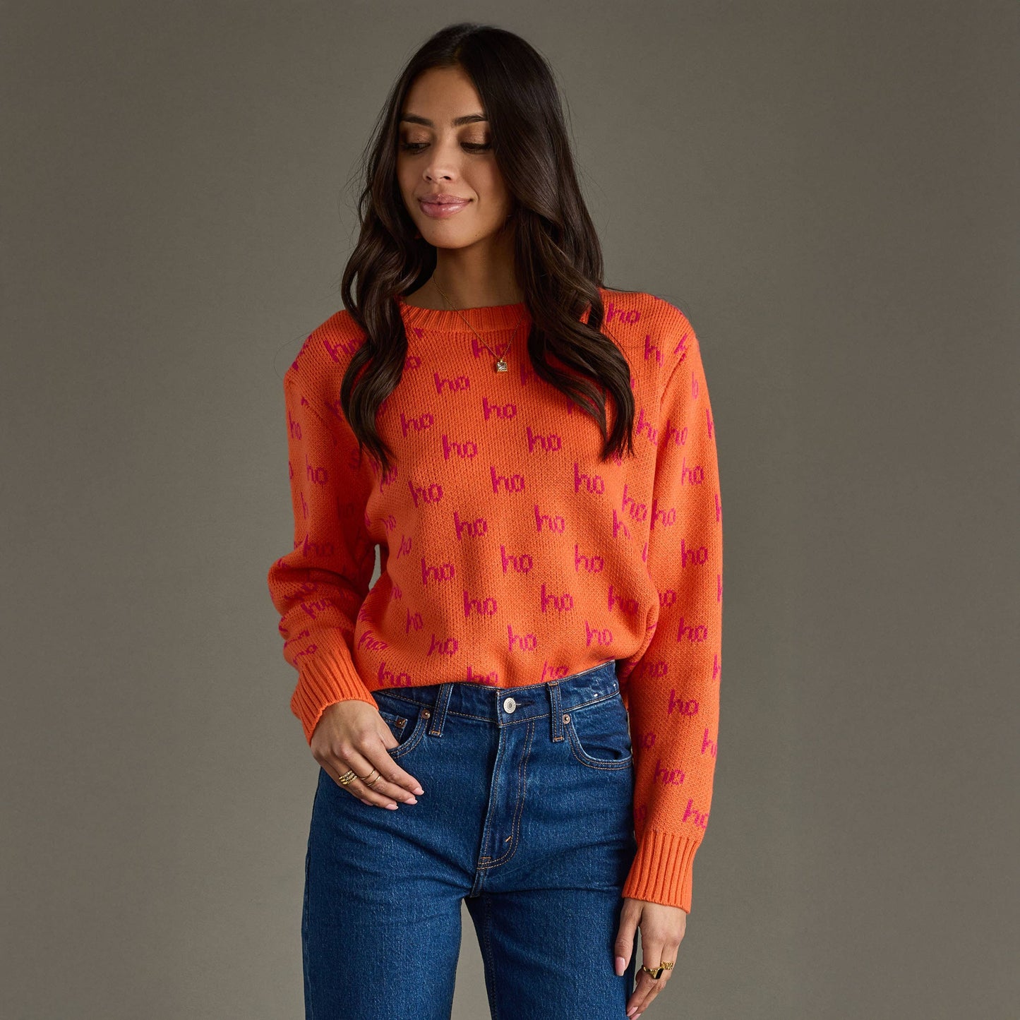 Orange Ho Ho Ho Sweater