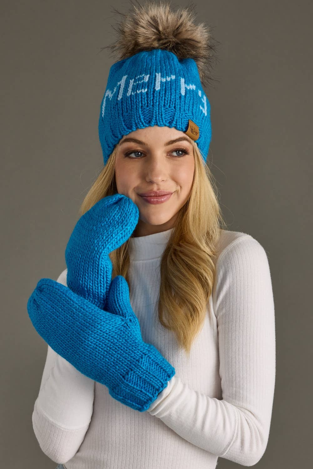 Blue Merry Pom Hat