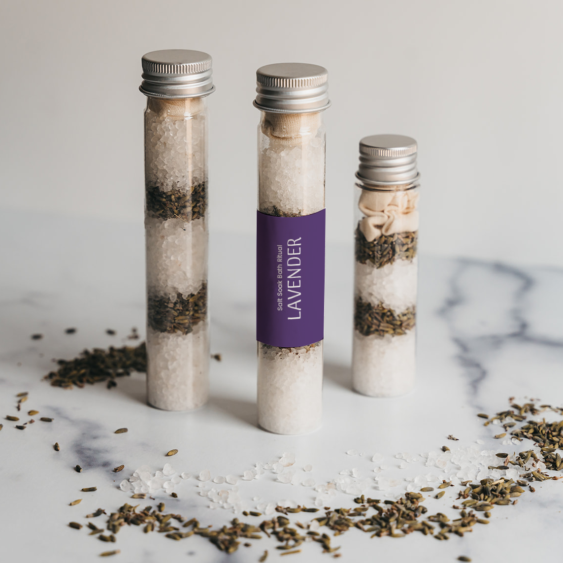 Botanical Bath Salt Tube - Layered Design - Bath Soak