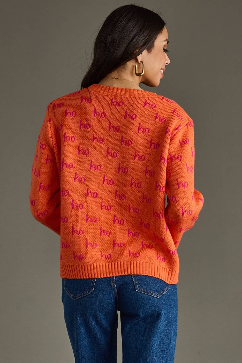 Orange Ho Ho Ho Sweater