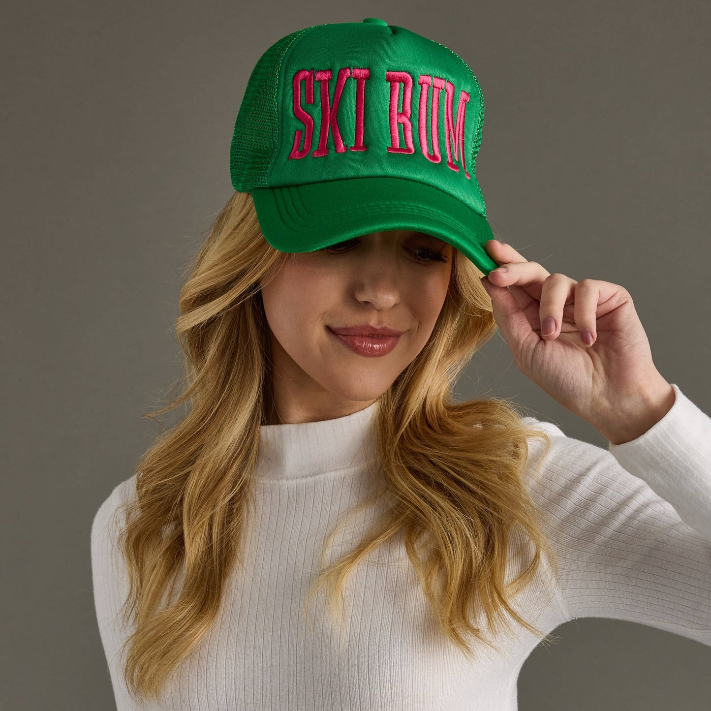 Green Ski Bum Trucker Hat