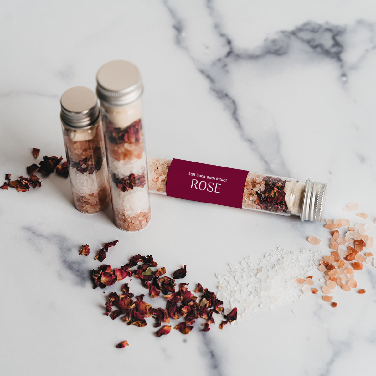 Botanical Bath Salt Tube - Layered Design - Bath Soak
