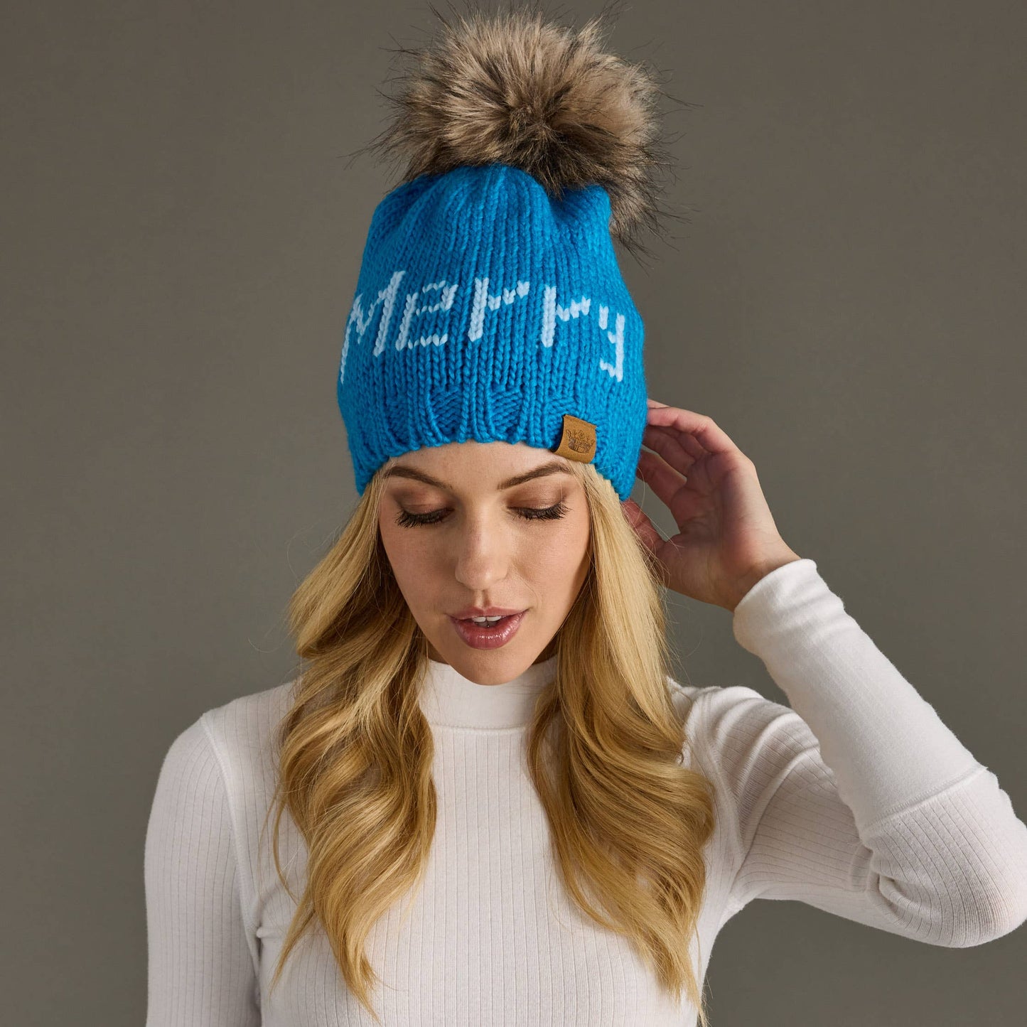 Blue Merry Pom Hat