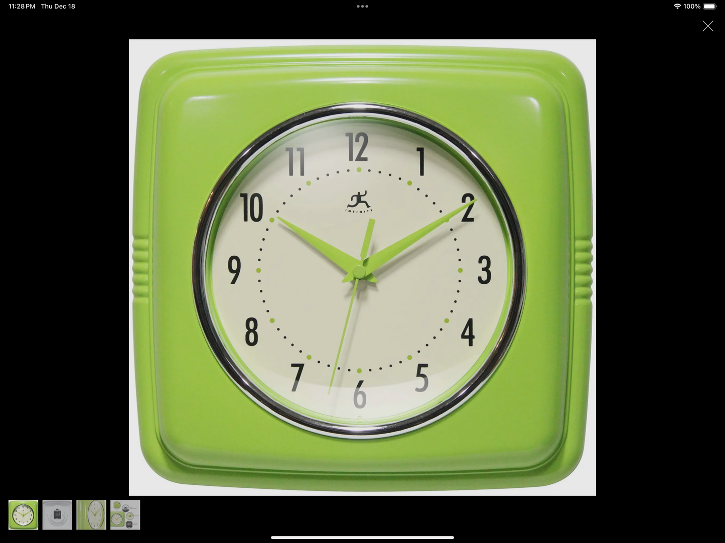 Retro Indoor Lime Green Indoor Wall Clock