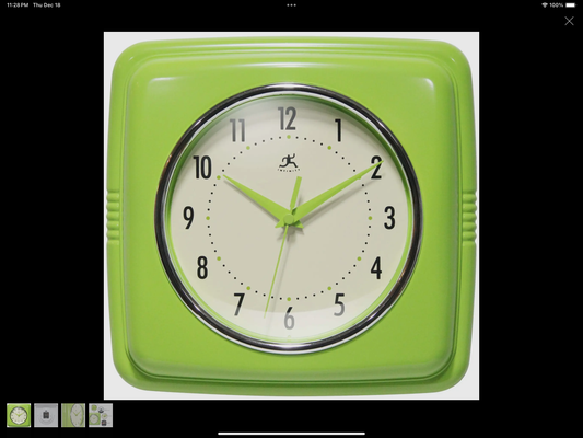 Retro Indoor Lime Green Indoor Wall Clock