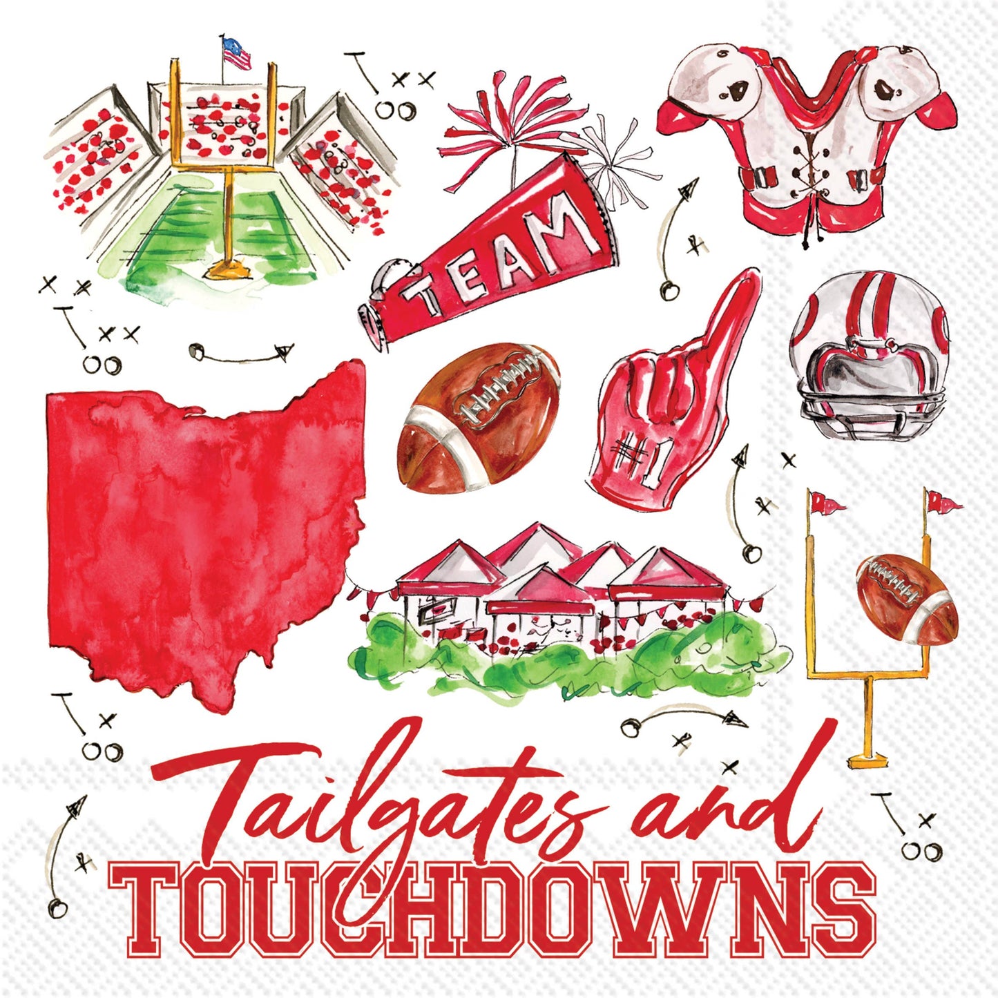 Paper Cocktail Napkins 20 Ct Columbus Oh Pep Rally
