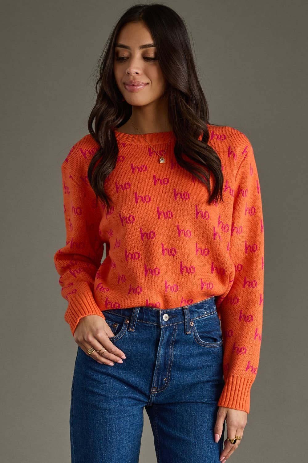 Orange Ho Ho Ho Sweater