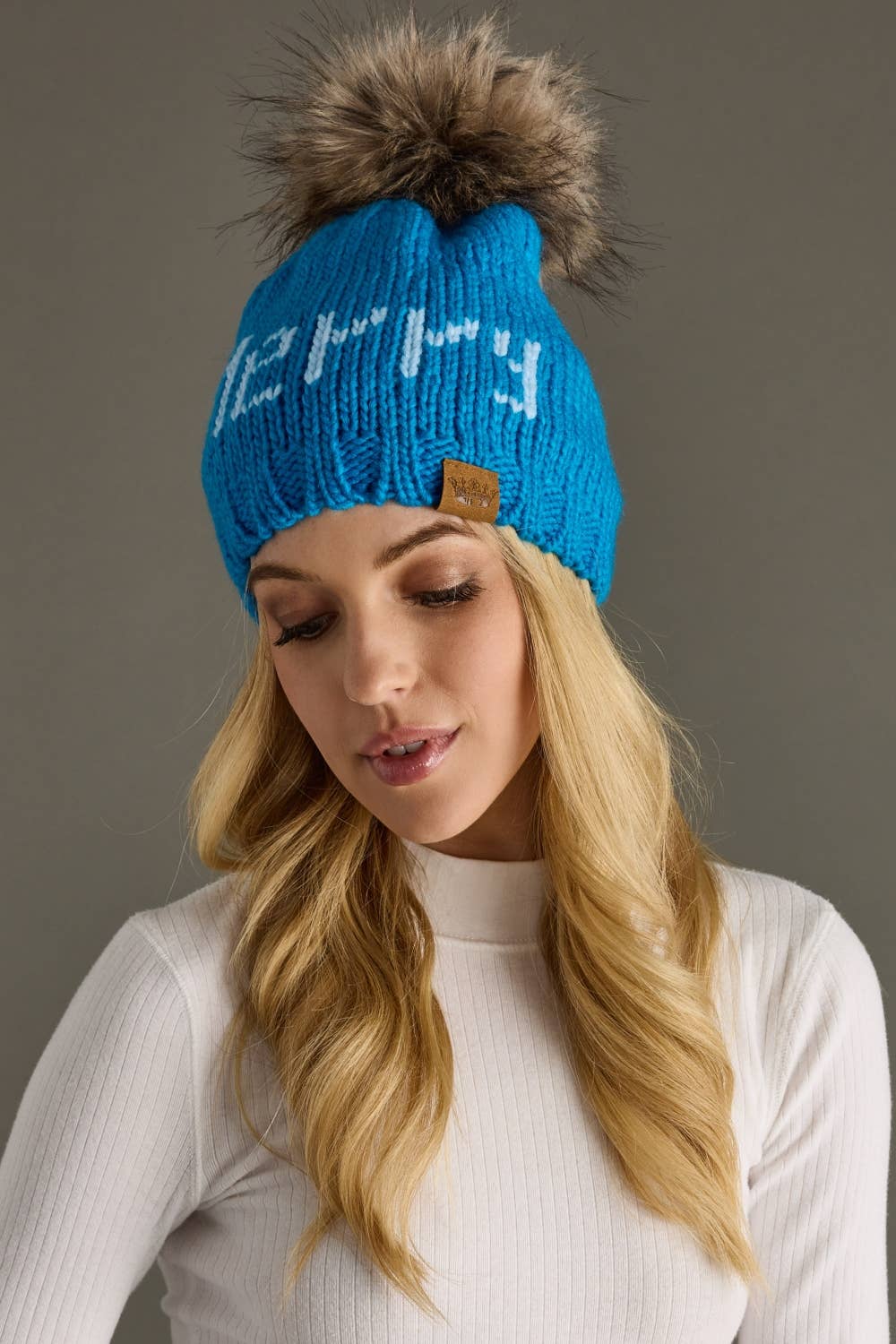 Blue Merry Pom Hat