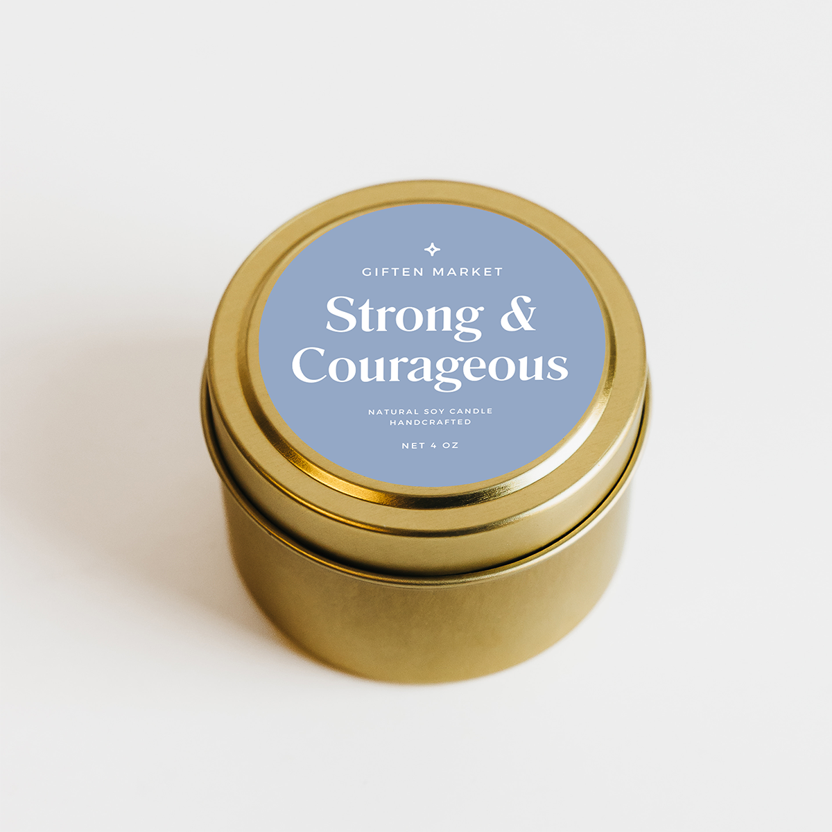 Strong & Courageous Soy Candle - 4oz Gold Travel Tin