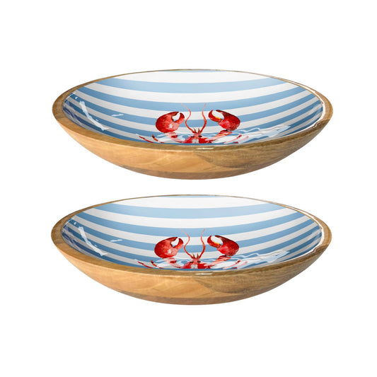 Lobster Stripe Shallow Bowl (10" Pack of 2) 5-63-B